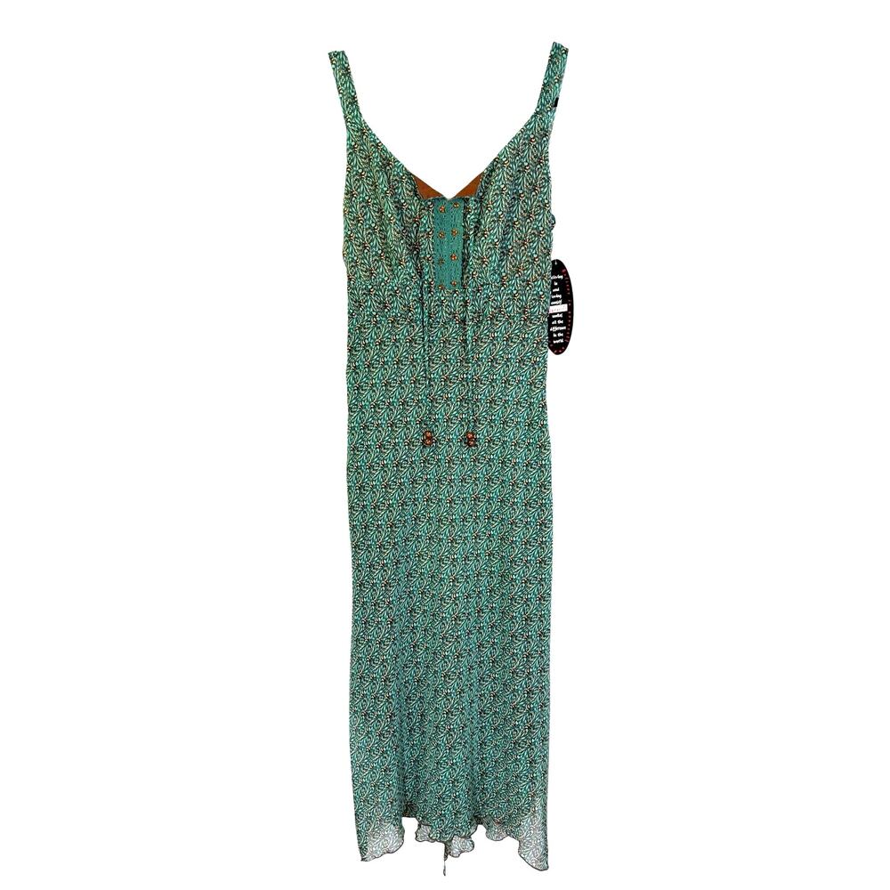 BELIEVE B.I.Y.A.Y.C.D.A Dress 10 Boho Midi Ditsy Geometric Print Back Sash Lined